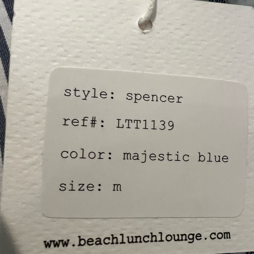 SOLD๐ ๐ NWT BEACHLUNCHLOUNGE โSpencerโ Blue & White Striped High-Low Shirt | - Picture 9 of 10